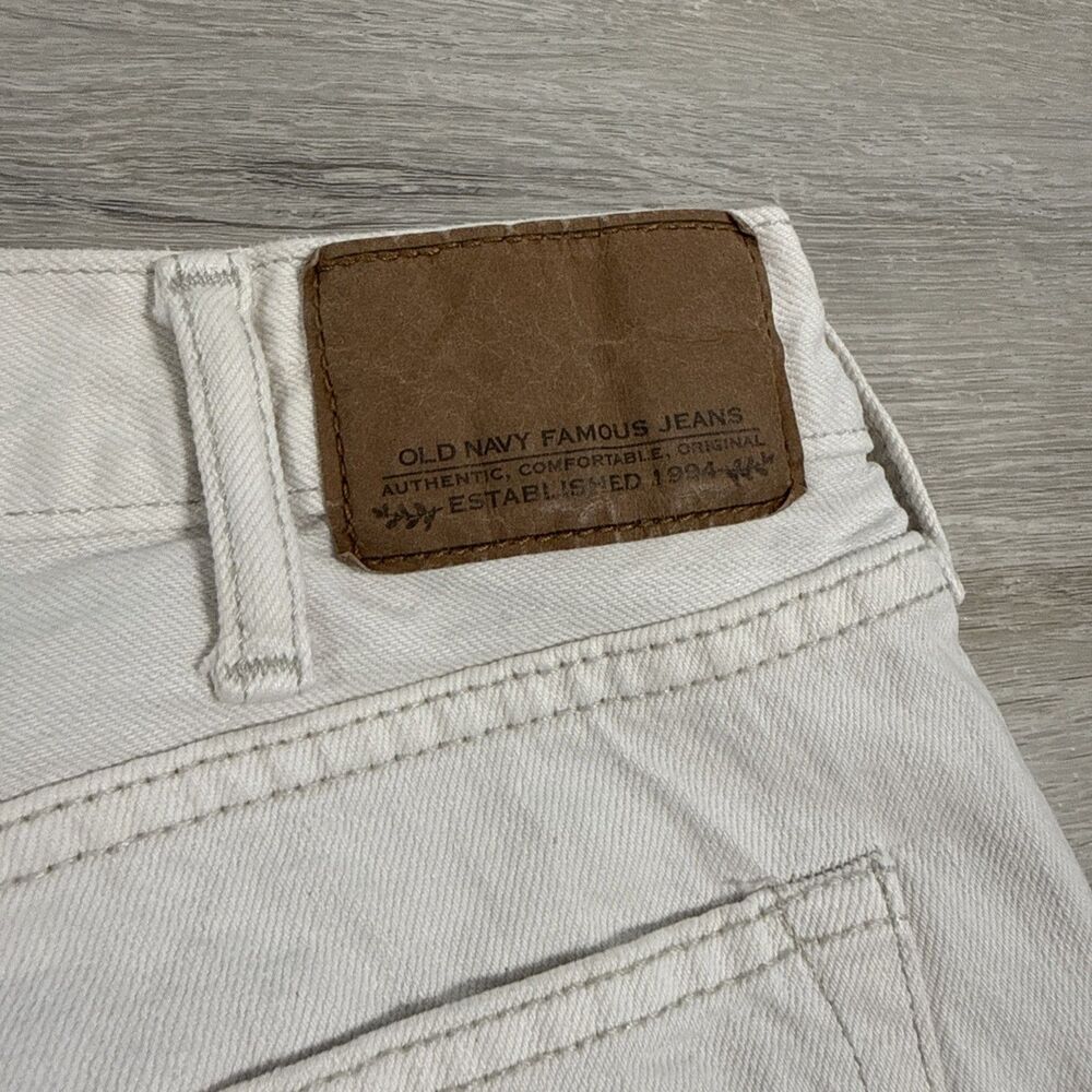 Old Navy Denim Shorts Men’s 36 White Premium Slim Cut Off Raw Hem Cotton - Picture 11 of 14